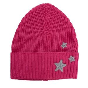 New Rebecca Minkoff embroidered star ribbed beanie